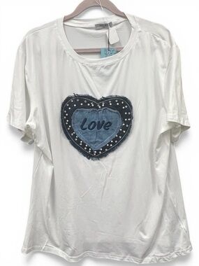 Natalie B White Scoop Neck Top - 2XL